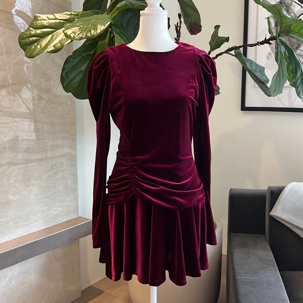 Rich Burgundy velvet mini dress